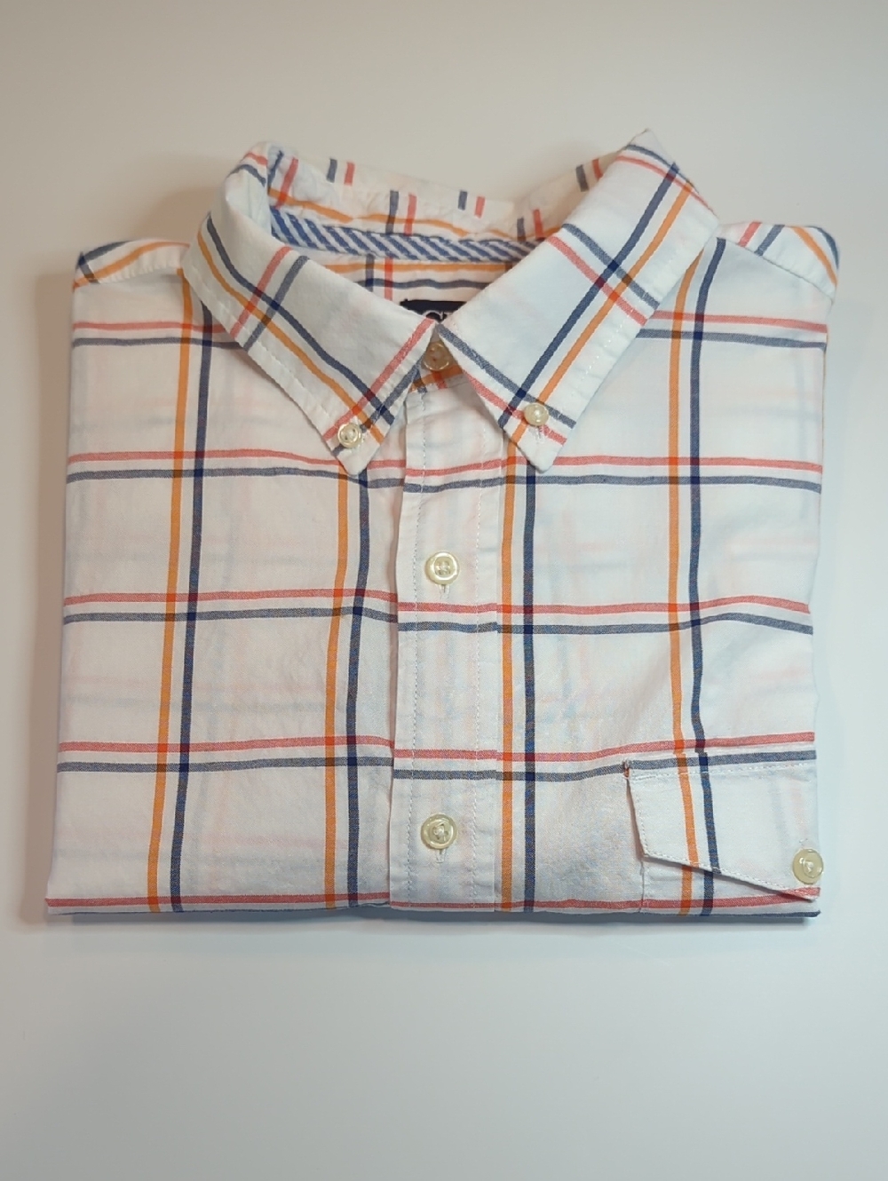Chaps Men's White Plaid Short-Sleeve Button-Up Shirt Size L - Picture 6 of 6